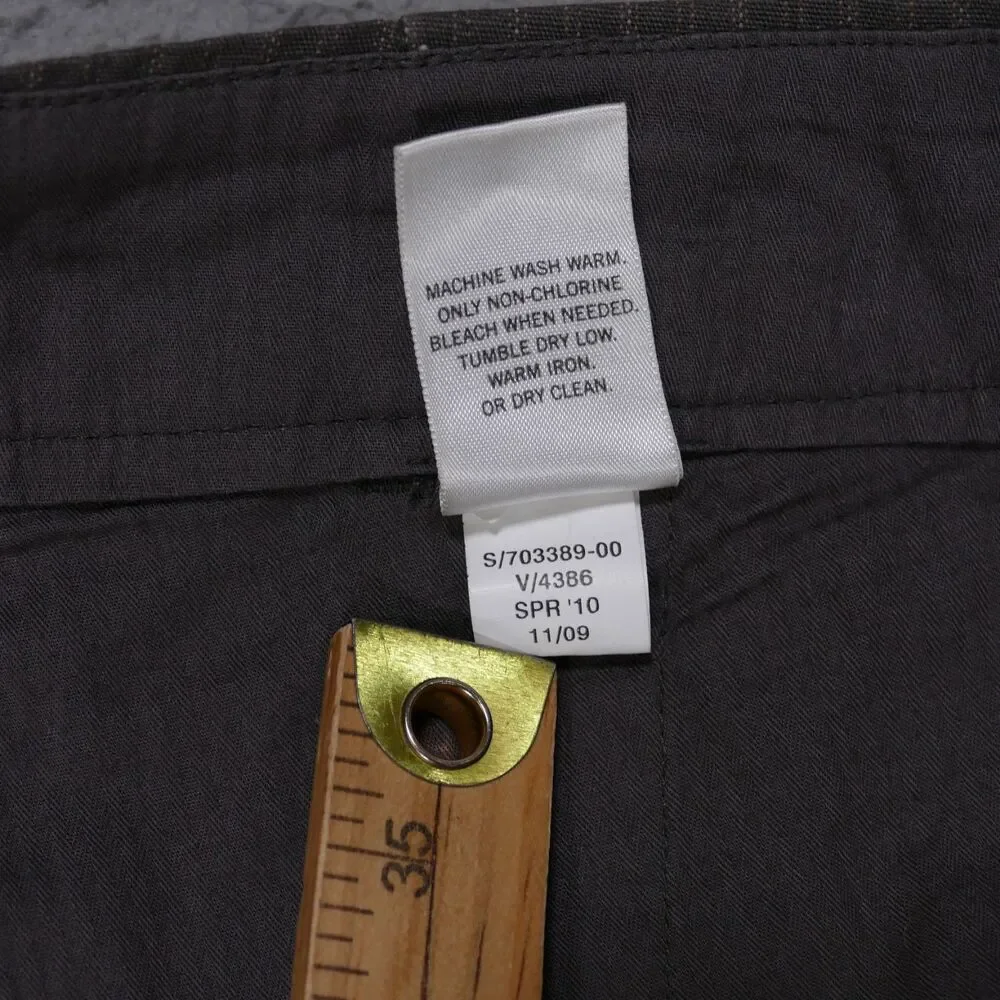 Y2K Banana Republic Pants 35x32 Mens Flat Front Straight Wide Leg Brown Cotton